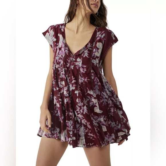 Free people Sully Dress raisin combo with pockets - Picture 4 of 5
